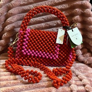 Kate Spade Red and Pink Beaded Mini Bag